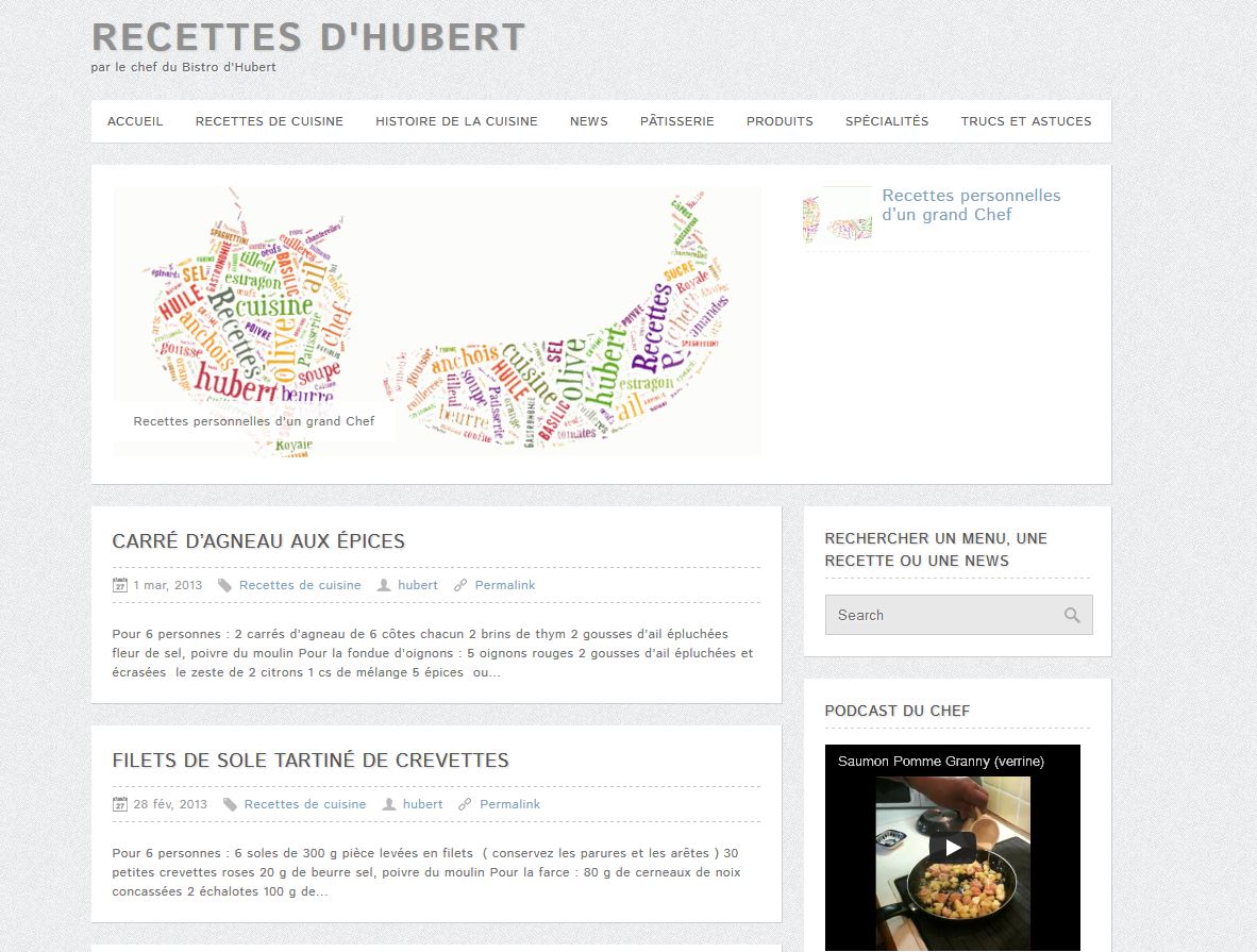 Détails : Les recettes du chef Hubert