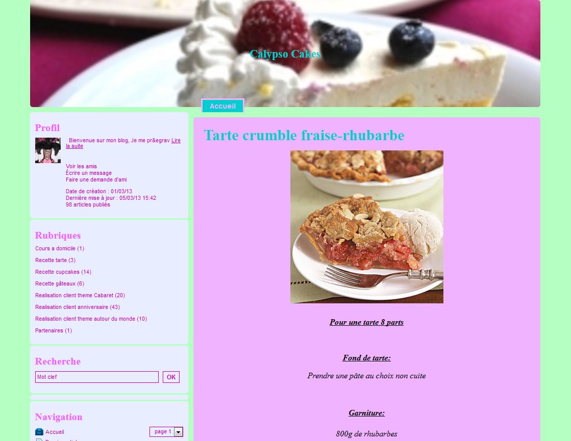 Détails : Calypso cakes