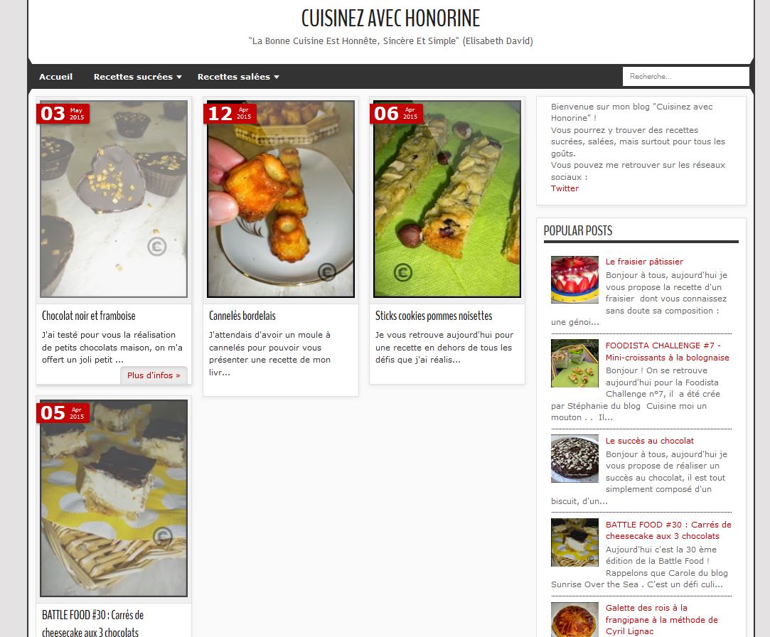 Détails : Cuisinez avec Honorine
