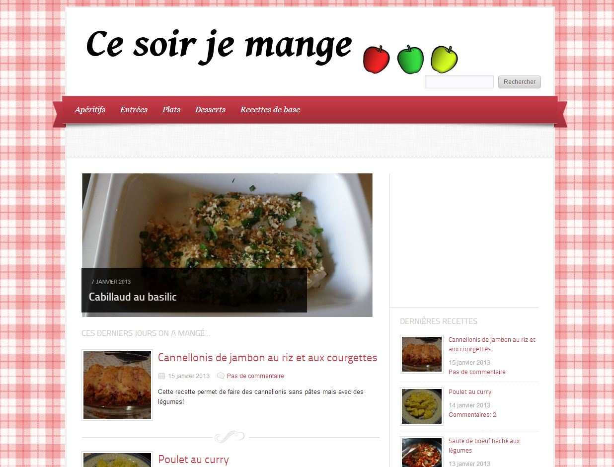 Détails : Ce soir je mange