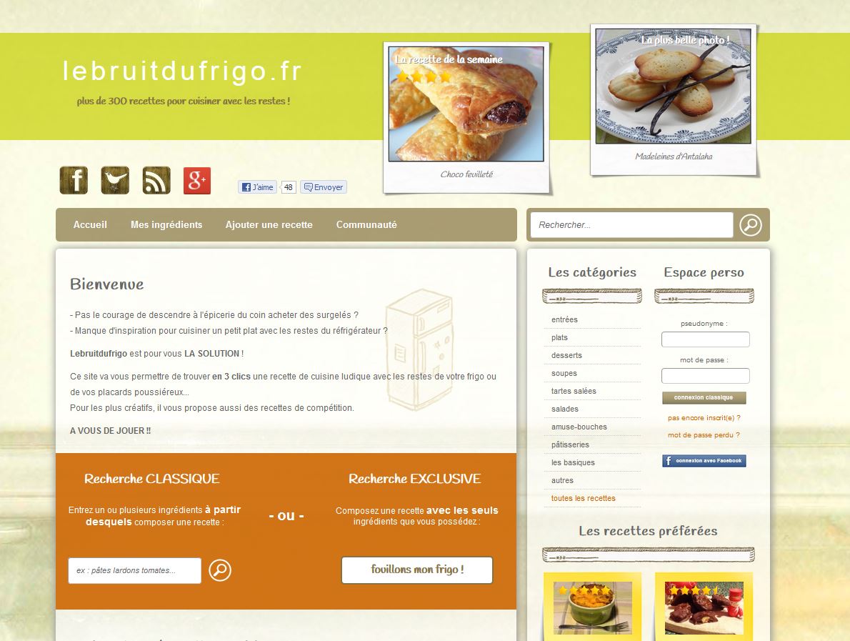 Détails : lebruitdufrigo, cuisinez des recettes avec les restes du frigo et de vos placards